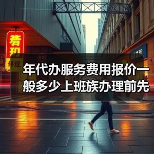 年代办服务费用报价一般多少上班族办理前先看清收费明细